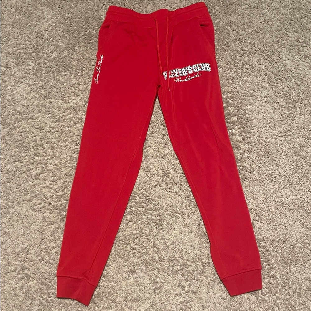 Rue21 Red Joggers with White Print